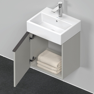 Duravit D-Neo wastafelonderkast 43.4x44x32.2cm Linksdraaiend 1 deur Betongrijs Mat