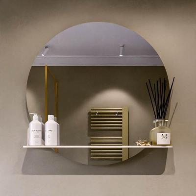 Mondiaz SPOT Badkamerspiegel - rond 80cm - spiegelplanchet - kleur Rosee