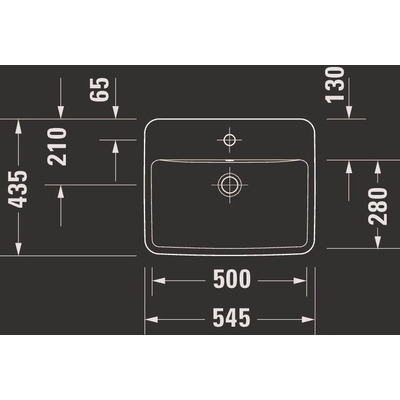 Duravit No.1 inbouwwastafel 55x43.5x17.5cm Hoogglans Wit