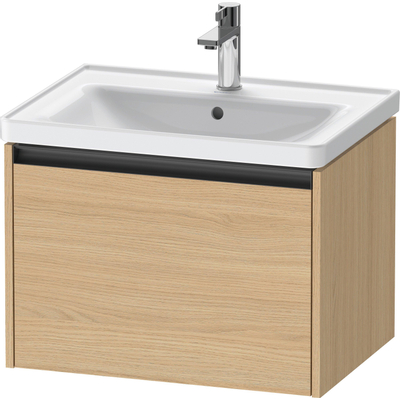 Duravit Ketho 2 wastafelonderbouwkast met 1 lade 63.4x45.5x44cm met greep antraciet natuur eiken mat