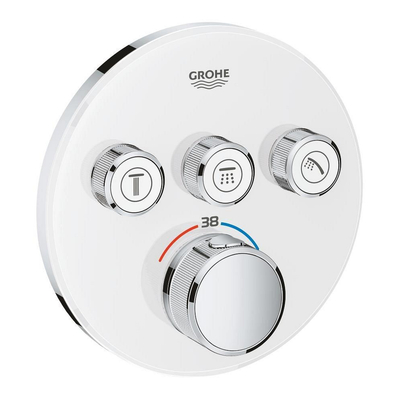 Grohe SmartControl Inbouwthermostaat - 4 knoppen - rond - wit