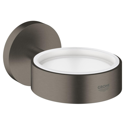 GROHE Essentials glas-/zeephouder brushed hard graphite inclusief glas SHOWROOMMODEL