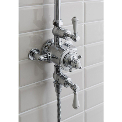 Crosswater Belgravia regendouche met glijrail en handdouche en 20cm hoofddouche chroom