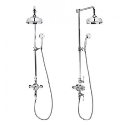 Crosswater Belgravia regendouche met glijrail en handdouche en 20cm hoofddouche chroom