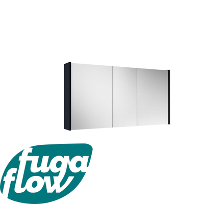 FugaFlow Eccelente Arredo spiegel badkamer spiegelkast - 120x63x16cm -inclusief zijpanelen - mat marine blauw