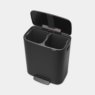 Brabantia Bo Touch Bin Afvalemmer 2x30L zwart mat