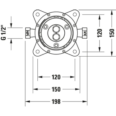 Duravit Universal basiselement 1gr badmengkr inb 150x160x150mm wit