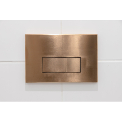 QeramiQ Push Metal Bedieningsplaat - voor Geberit UP320 inbouwreservoir - dualflush - rechthoekige knoppen - metaal koper