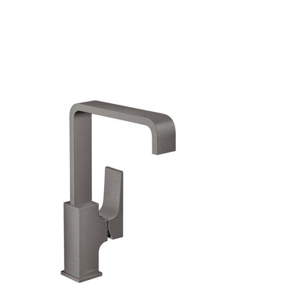 Hansgrohe Metropol wastafelkraan 230 met push open waste m. 120° draaibare uitloop 16.5cm brushed black chroom