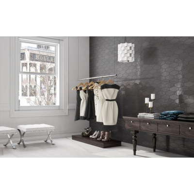 Cifre Ceramica Viena wandtegel - 10x20cm - 8.5mm - Rechthoek - Graphite Glans