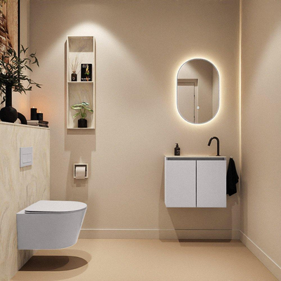 MONDIAZ TURE-DLUX 60cm toiletmeubel Cale. EDEN wastafel Ostra positie rechts. Met 1 kraangat.