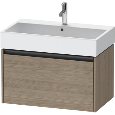 Duravit Ketho 2 wastafelonderbouwkast met 1 lade 78.4x46x44cm met greep antraciet eiken terra mat