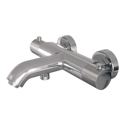 Brauer Chrome Carving Badkraan Opbouw - glijstang - 2 functies - 2 carving knoppen - handdouche rond 3 standen - chroom