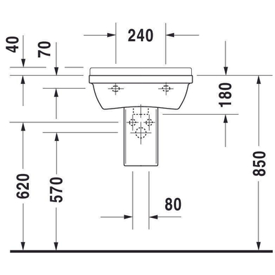 Duravit Philippe Starck 3 wastafel 50x36cm Wondergliss wit