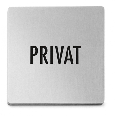 Zack Indici Pictogram privat 12.5X10X0.5cm Mat Gesatineerd RVS