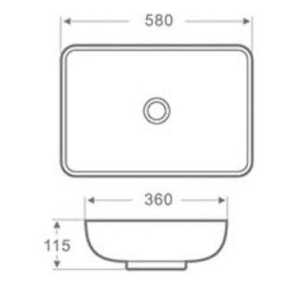 Best Design Azam opbouw wastafel 58x36x11,5cm