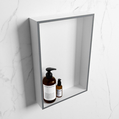 MONDIAZ EASY Nis - 44.5x29.5cm - geschikt voor in- of opbouw - 1 vak - kleur Plata | Talc