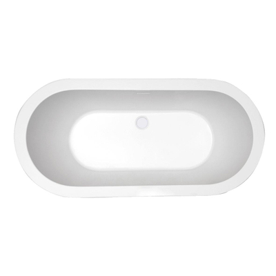 Xellanz Nero vrijstaand ligbad 178x80cm acryl glans wit/zwart met waste glans wit