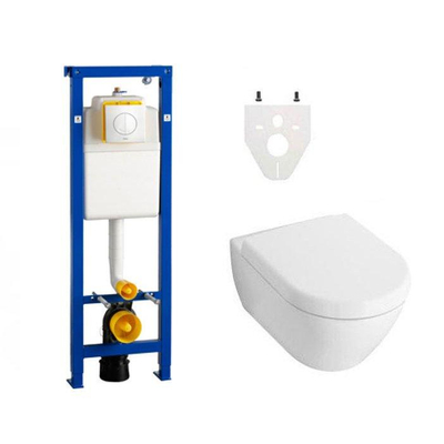 Villeroy Boch Subway 2.0 DirectFlush Toiletset - wisa xs reservoir - argos bedieningsplaat - softclose - wit