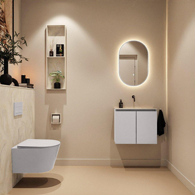 MONDIAZ TURE-DLUX 60cm toiletmeubel Cale. EDEN wastafel Ostra positie midden. Zonder kraangat.