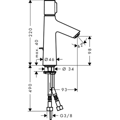 Hansgrohe Talis Select Ss wastafelkraan 100 met waste met Select greep voor aan/uit + temperatuurinstelling chroom