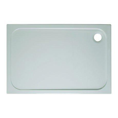 Crosswater Shower Tray douchebak 76x120x4.5cm rechthoek 90mm afvoer stone resin wit