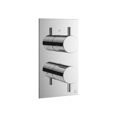 Crosswater MPRO inbouwbadkraan 21.5x12cm met afbouwdeel met 2 hendels thermostatisch chroom