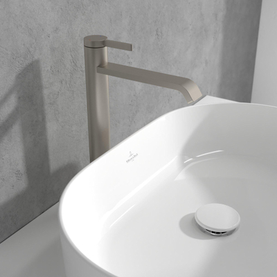 Villeroy & Boch Dawn Eengreeps wastafelkraan verhoogd - Matt Brushed Nickel (RVS)