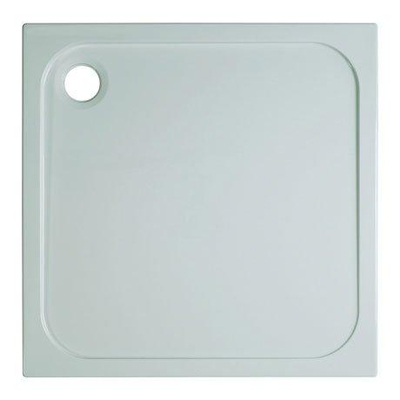 Crosswater Shower Tray douchebak 76x76x4.5cm vierkant met antikalkbehandeling afvoer 90mm wit