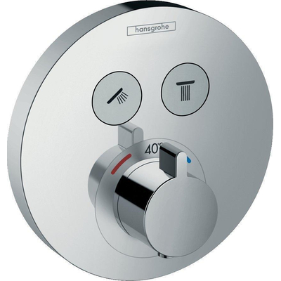 Hansgrohe ShowerSelect S afbouwdeel voor inbouwkraan thermostatisch met omstel voor 2 douchefuncties chroom