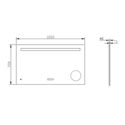 Best Design Spiegel Linet incl.klok & vergroting B120 x H70cm