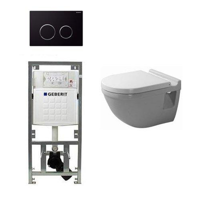 Duravit Philippe Starck 3 toiletset vlakspoel inbouwreservoir set bedieningsplaat sigma20 zwart