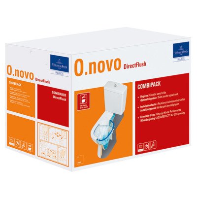 Villeroy & Boch O.novo combi pack met closetpot PK DirectFlush reservoir closetzitting softclose ceramic+ wit