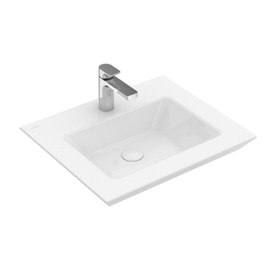 Villeroy en Boch Legato meubelwastafel met kraangat 60x50cm zonder overloop ceramic+ wit