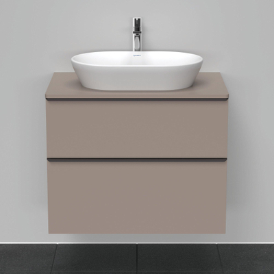 Duravit D-Neo wastafelonderkast 80x66.4x55cm 2 lades Basalt Mat