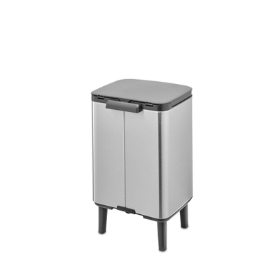 Brabantia Bo Hi Afvalemmer - 7 liter - kunststof binnenemmer - matt steel fingerprint proof