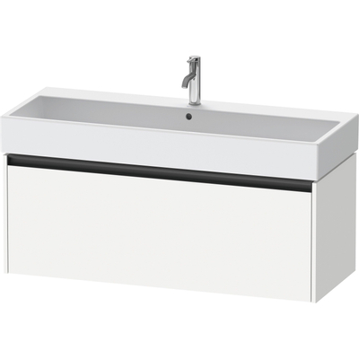 Duravit Ketho 2 wastafelonderbouwkast met 1 lade voor enkele wastafel 118.4x46x44cm met greep antraciet wit mat