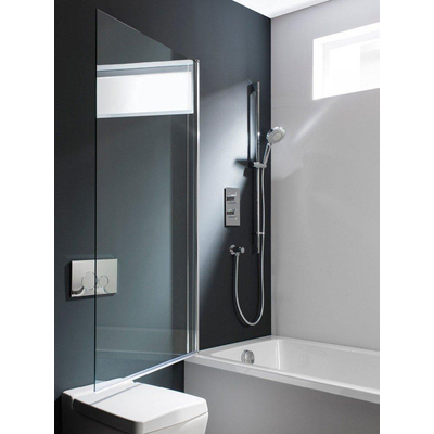 Crosswater Design S badwand 1 delig 85x150cm zilver profiel helder glas