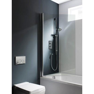 Crosswater Design S badwand 1 delig 85x150cm zilver profiel helder glas