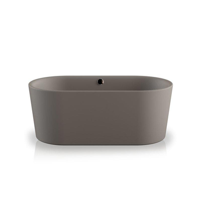 Plieger Kansas Vrijstaand bad - 155x80x60cm - met waterinlaat - met af- en overloopgarnituur - met poten - acryl - cementgrijs