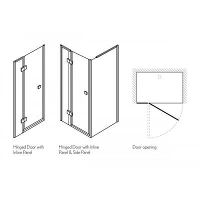 Simpsons Design douchecabine 90x100x195cm helder glas zilver profiel