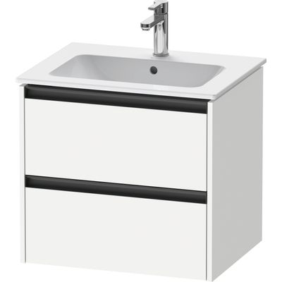 Duravit Ketho 2 wastafelonderbouwkast met 2 laden 61x48x55cm met grepen antraciet wit mat