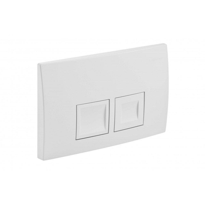 Geberit Delta50 bedieningsplaat, 2-toets spoeling frontbediening voor toilet 24.6x16.4cm wit