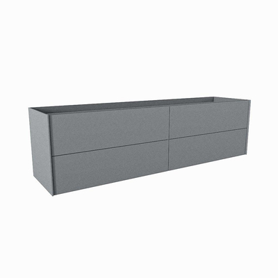 Mondiaz TENCE wastafelonderkast - 180x45x50cm - 4 lades - uitsparing links - push to open - softclose - Plata