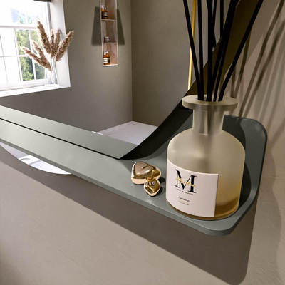 Mondiaz SPOT Badkamerspiegel - rond 120cm - spiegelplanchet - kleur Smoke