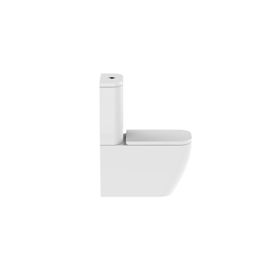 Nemo Spring Sun PACK staand toilet 345 x 660 x 850 mm porselein wit uitgang H 19 cm met S-extensie inclusief met jachtbak met dunne softclose en takeoff toiletzitting in wit duroplast