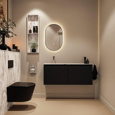 MONDIAZ TURE-DLUX 120cm toiletmeubel Urban. EDEN wastafel Glace positie links. Zonder kraangat.