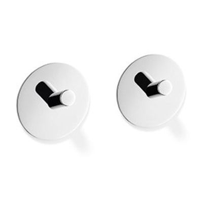 Zack Peco handdoekhaak 4.5x4.5cm rond zelfklevend Hoogglans Gepolijst RVS set van 2