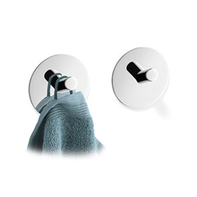 Zack Peco handdoekhaak 4.5x4.5cm rond zelfklevend Hoogglans Gepolijst RVS set van 2