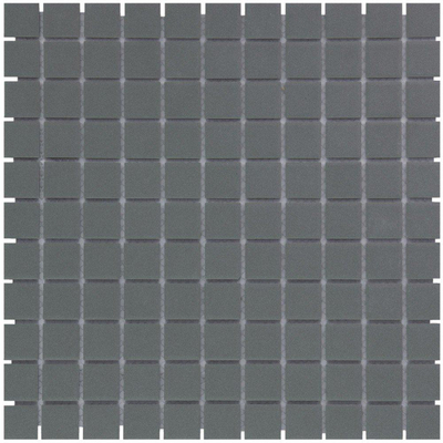 The Mosaic Factory London mozaïektegel - 30x30cm - wand en vloertegel - Vierkant - Porselein Dark Grey Mat